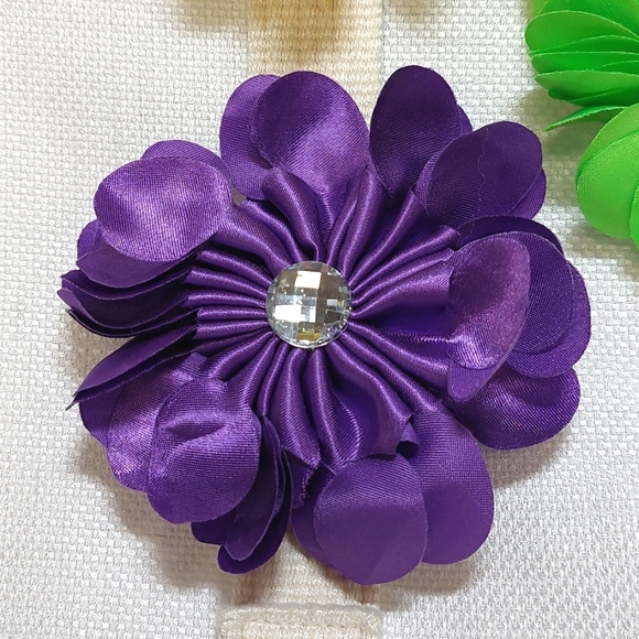 Sateen Flower Hair Clips☆Set of 4 - Picture 5 of 8